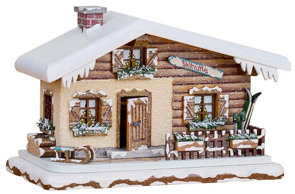 HUB - 400h0009 - Hubrig Volkskunst 'Winterkinder Winterhaus - Skihütte 16cm'