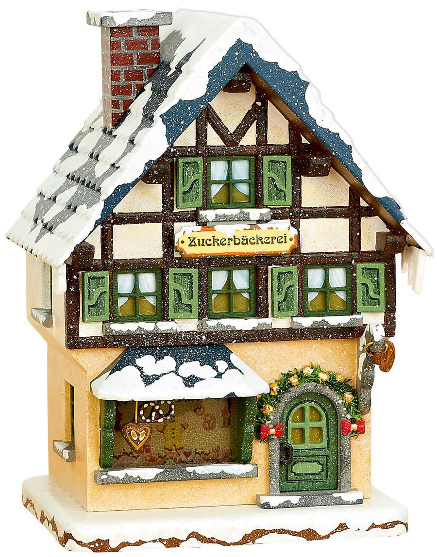 Hubrig Volkskunst 'Winterkinder Winterhaus - Zuckerbäckerei 15cm' - HUB - 400h0006