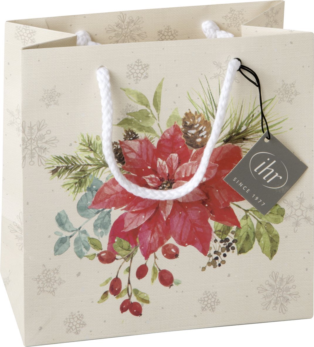 IHR - TKK1016960 - IHR, Geschenktasche "Christmas Bouquet creme"