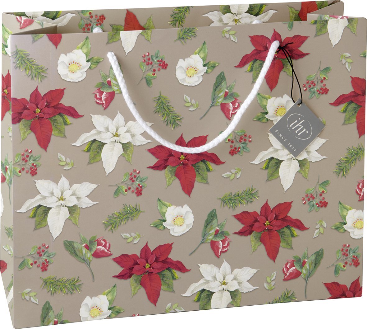 IHR - TKG1016645 - IHR, Geschenktasche "Christmas Florals Allove", grau