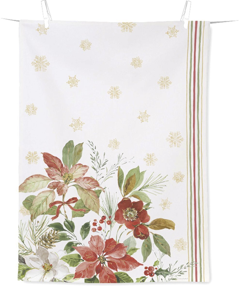 IHR - T1087360 - IHR, Geschirrtuch "Poinsettia Bouquet" crem, 50x70cm