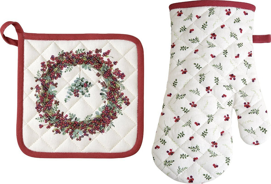 IHR-SCG1013460 - IHR, Handschuh plus Topflappen "Berry Wreath, cream"