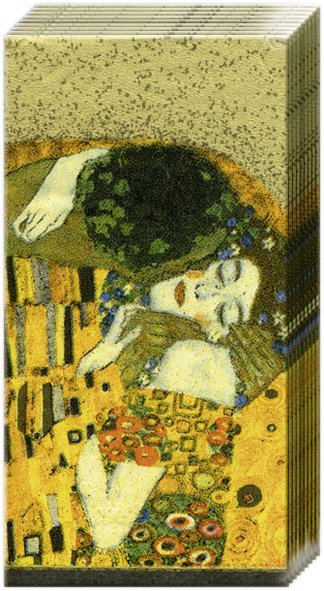 IHR - PT99309 - Ihr, Papiertaschentücher, Der Kuss gold, 21x21cm