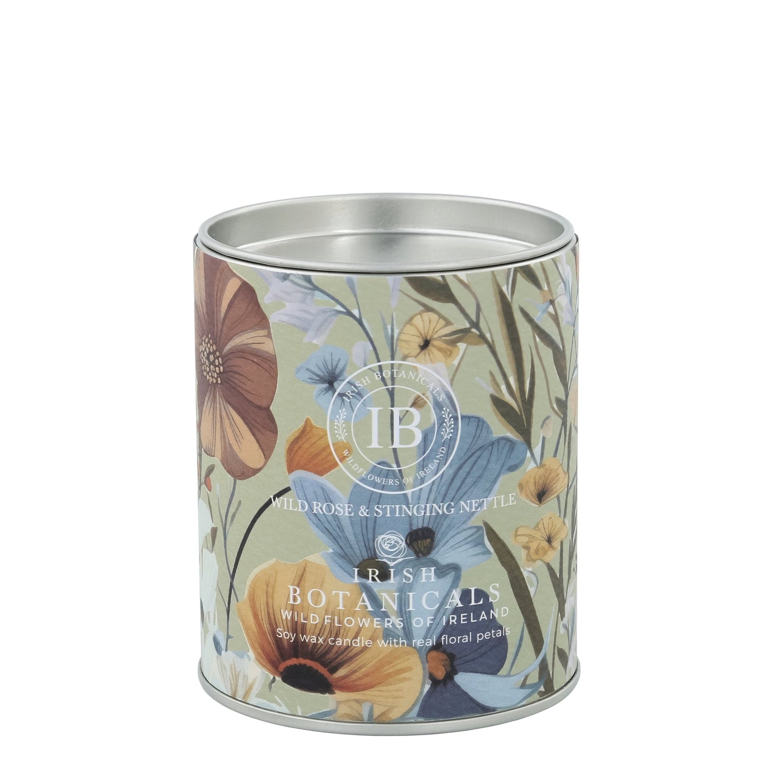 IB - E - IBW - WSN - TIN - Irish Botanicals - Wildrose und Brennnessel Duft Kerze - Wild Rose and Stinging Nettle Tin Candle