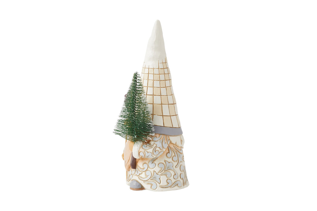 Jim Shore - Figur 'White Woodland Gnome with Sisal Tree - Gnome mit Sisalbaum - 17,5cm' 2024 - 6015160