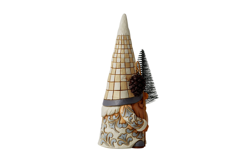 Jim Shore - Figur 'White Woodland Gnome with Sisal Tree - Gnome mit Sisalbaum - 17,5cm' 2024 - 6015160