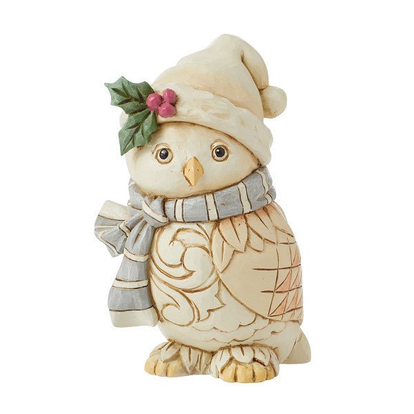 6015156 - Jim Shore - Figur 'White Woodland Owl with Scarf Figurine - Weiße Waldkauz mit Schal Figur - 12cm' 2024
