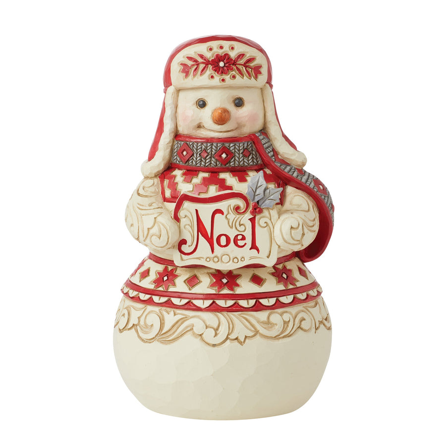 Jim Shore Nordic Noel Snowman 'Schneemann mit NOEL Zeichen - 17cm' 2024 6015483