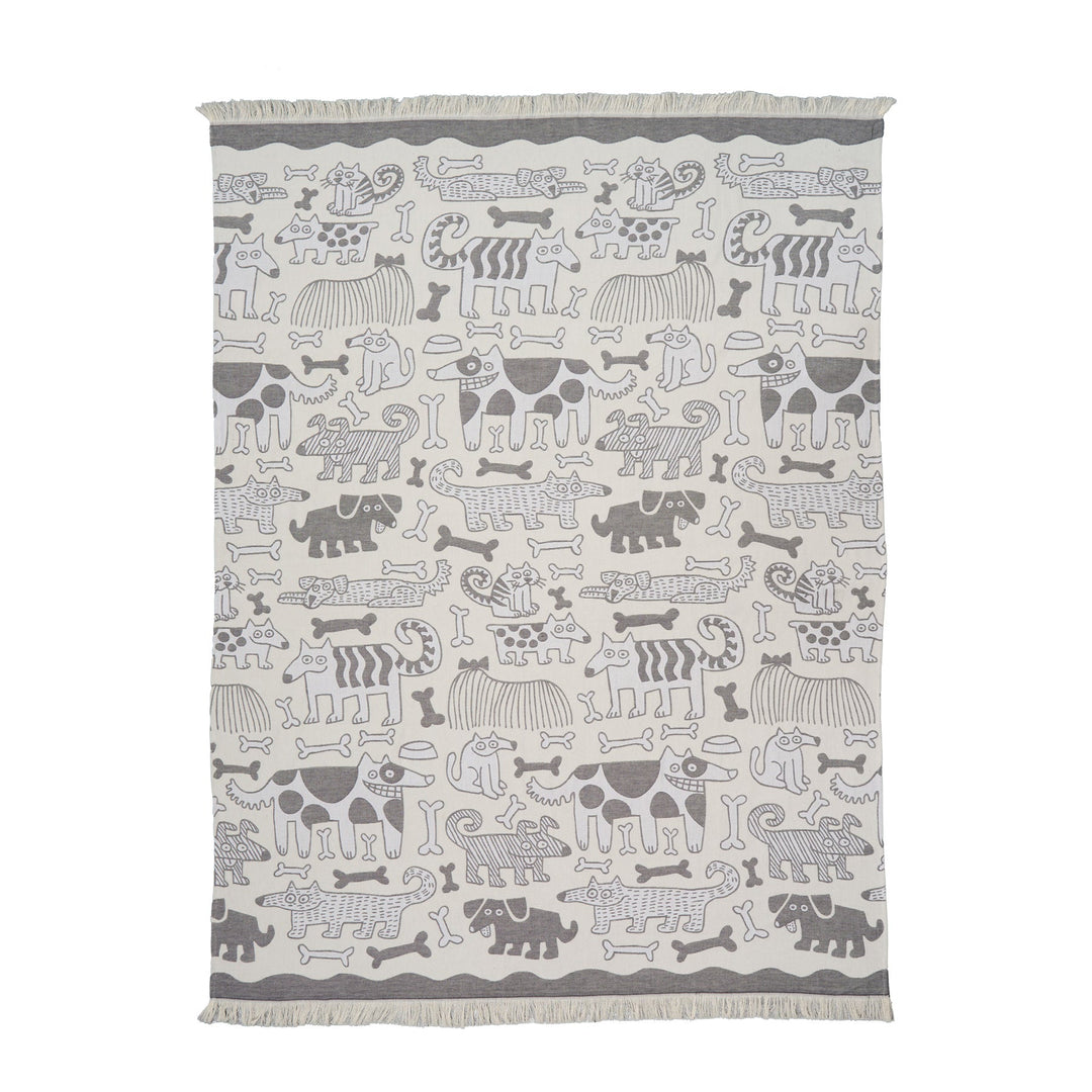 KLI-272803 - KLIPPAN, Baumwolle Decke, Motiv Hunde, 140 x 180cm