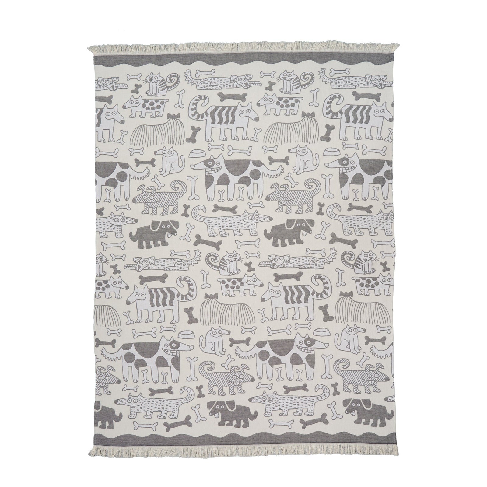 KLI-272803 - KLIPPAN, Baumwolle Decke, Motiv Hunde, 140 x 180cm