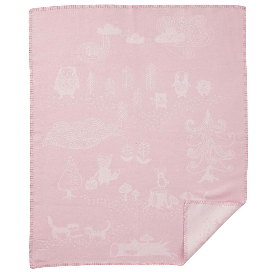 KLIPPAN, Kinderdecke "Little Bear Pink", 100% gebürstete Bio - Baumwolle, 70x90cm KLI - 253603