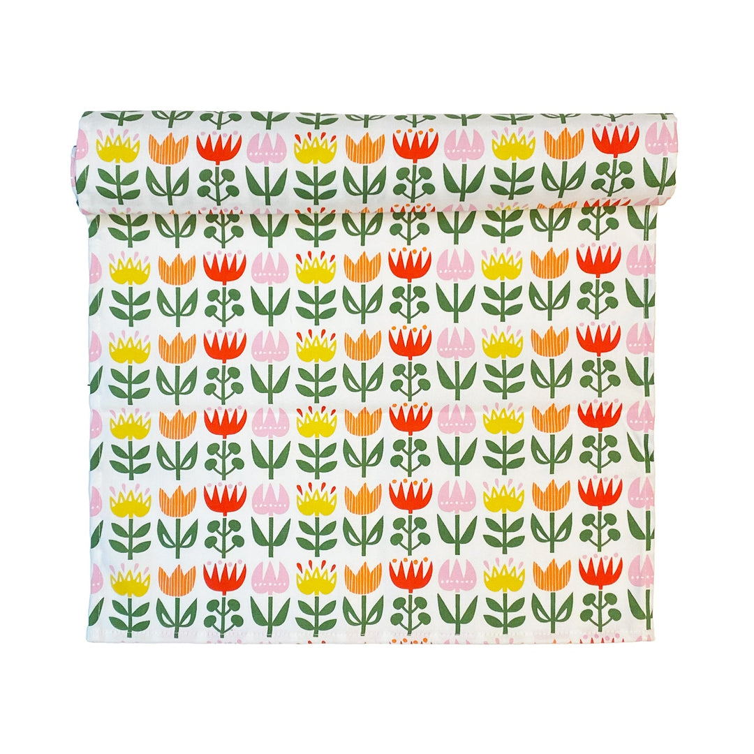 KLI-520424 - KLIPPAN - Tischläufer "Tulpen multi pastel" Serie, 100% Baumwolle, 45x150cm