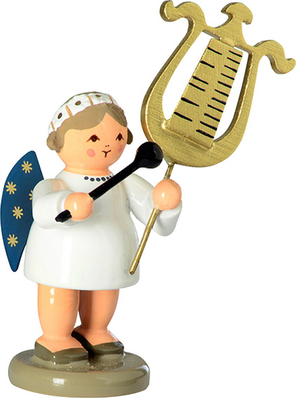 KWO - A75643 - KWO - Engel mit Glockenspiellyra, Holzkunst, 5cm