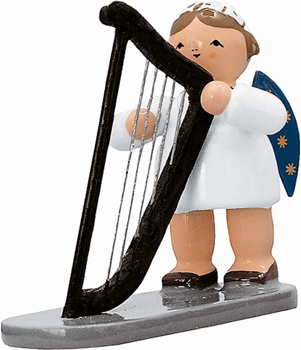 KWO - A75615 - KWO - Engel mit Harfe, Holzkunst, 5cm