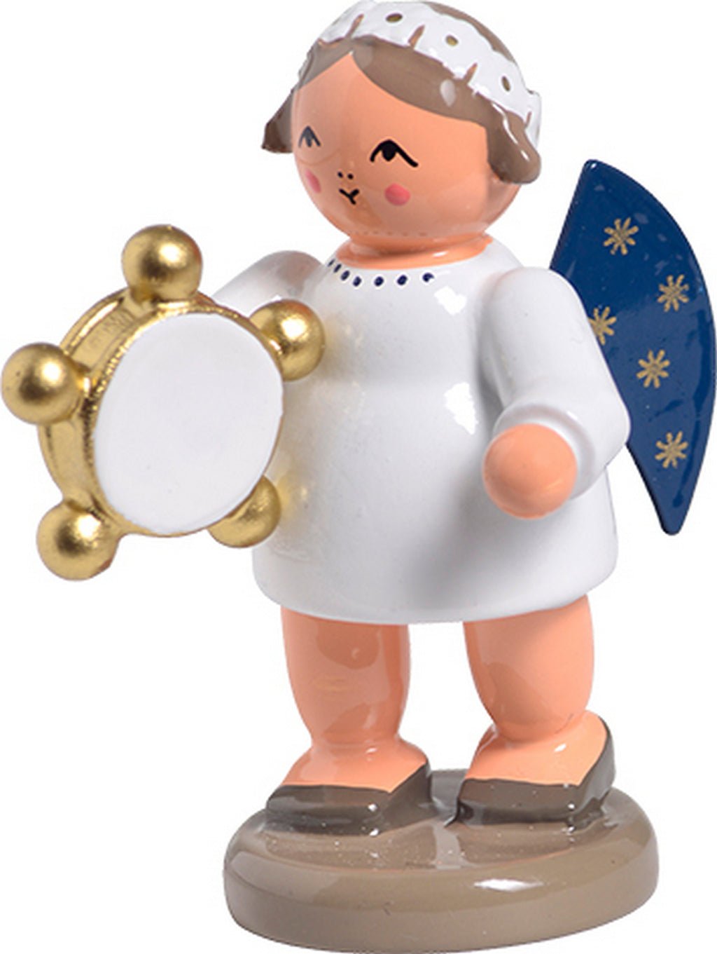 KWO - A75693 - KWO - Engel mit Tamburin, Holzkunst, 5cm