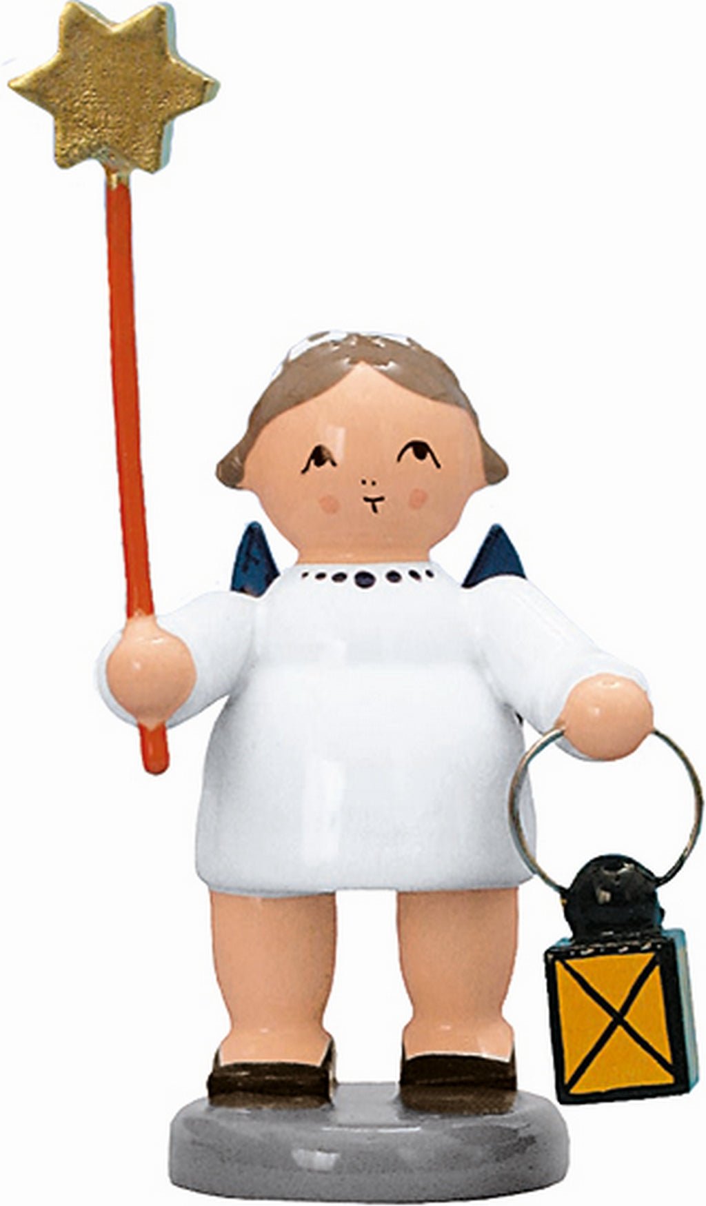 KWO - A75618 - KWO - Engel mit Verkündigungsstern und Laterne, Holzkunst, 5cm