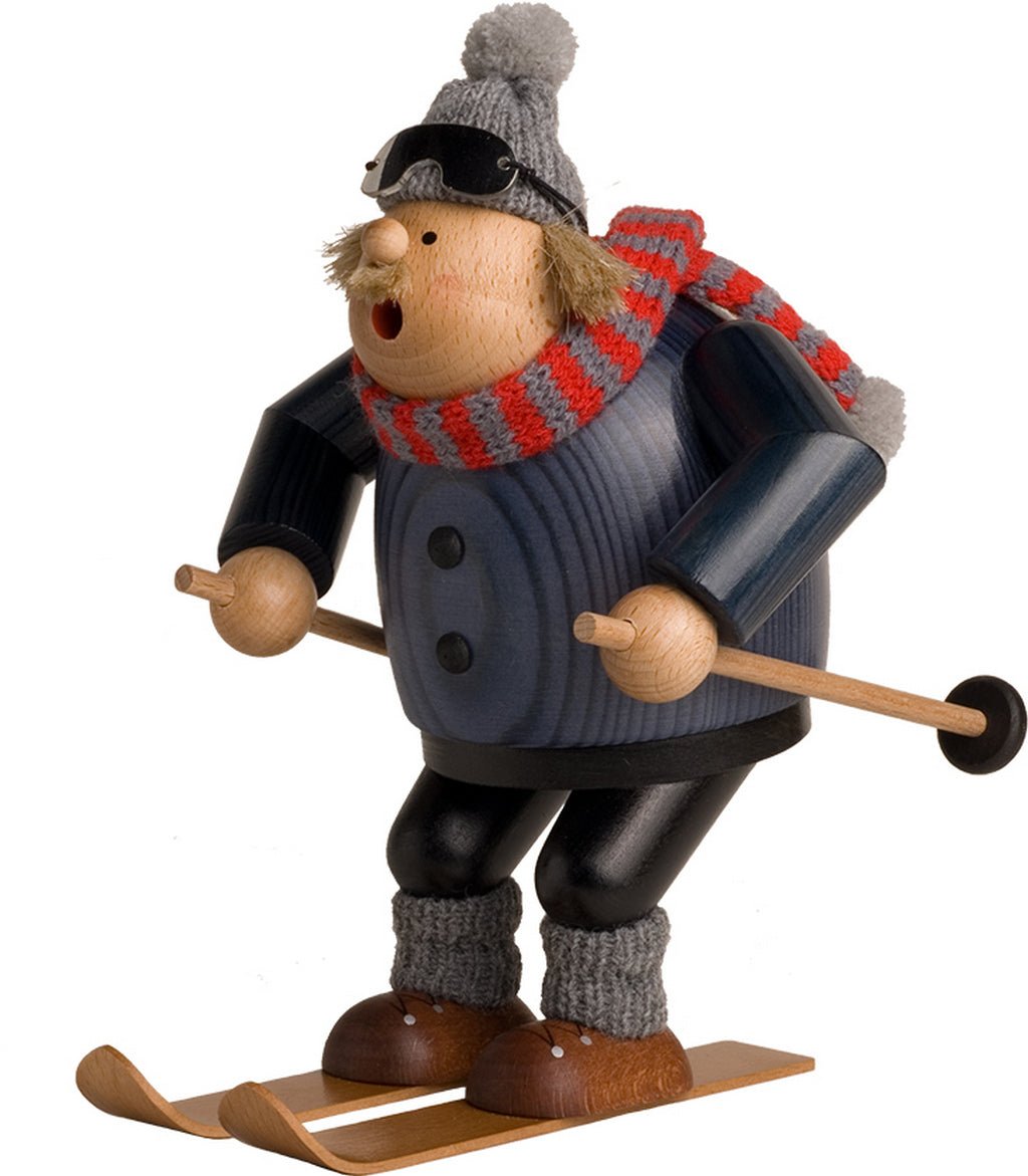 KWO Holzfigur - Räuchermann Abfahrtsläufer, Holzkunst, 20cm KWO - A21650