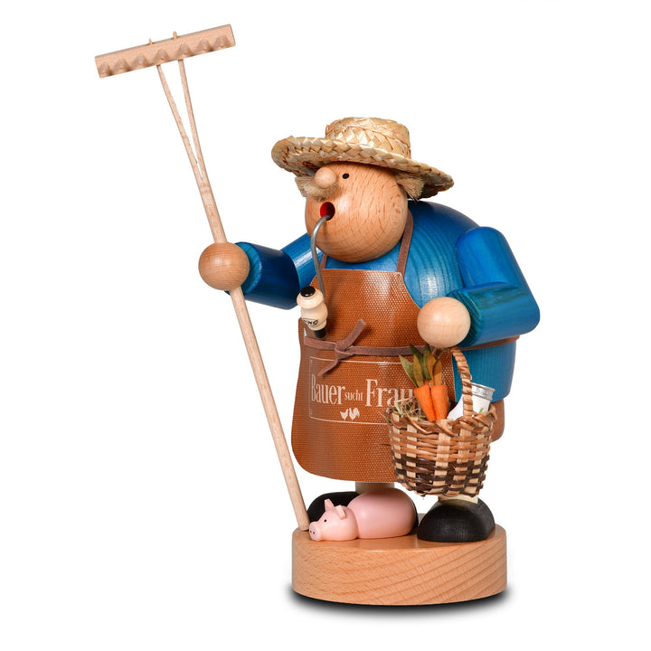 KWO-A23482 - KWO Holzfigur - Räuchermann Bauer sucht Frau, Holzkunst, 21cm - 2026