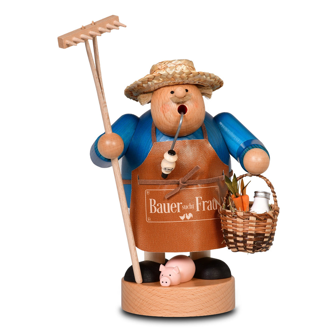 KWO-A23482 - KWO Holzfigur - Räuchermann Bauer sucht Frau, Holzkunst, 21cm - 2026