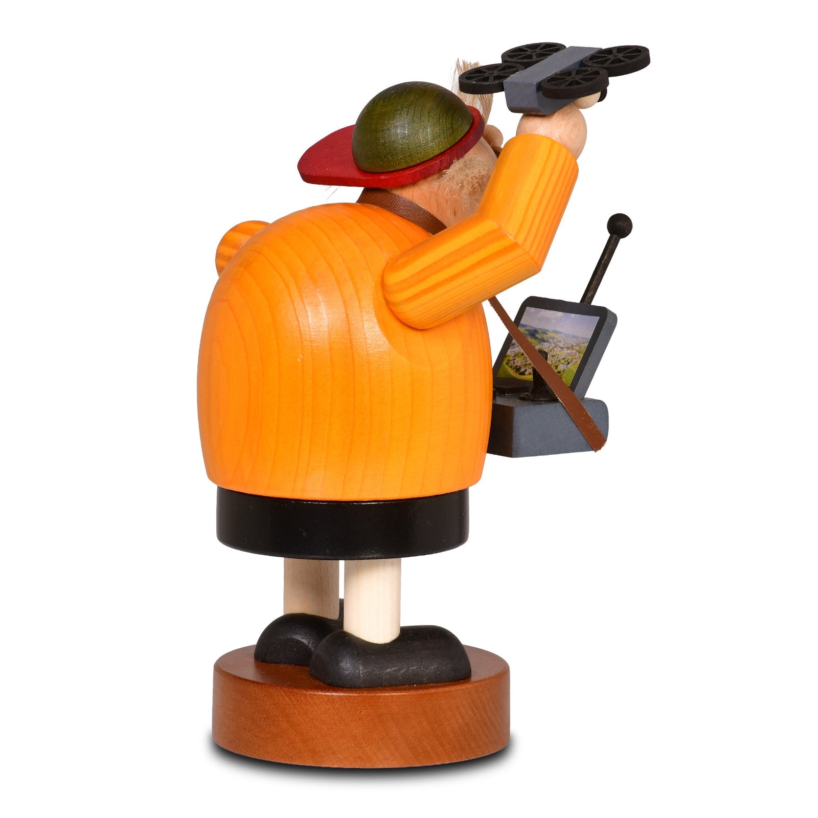 KWO-A21322 - KWO Holzfigur - Räuchermann Drohnenflieger, Holzkunst, 20cm - 2026