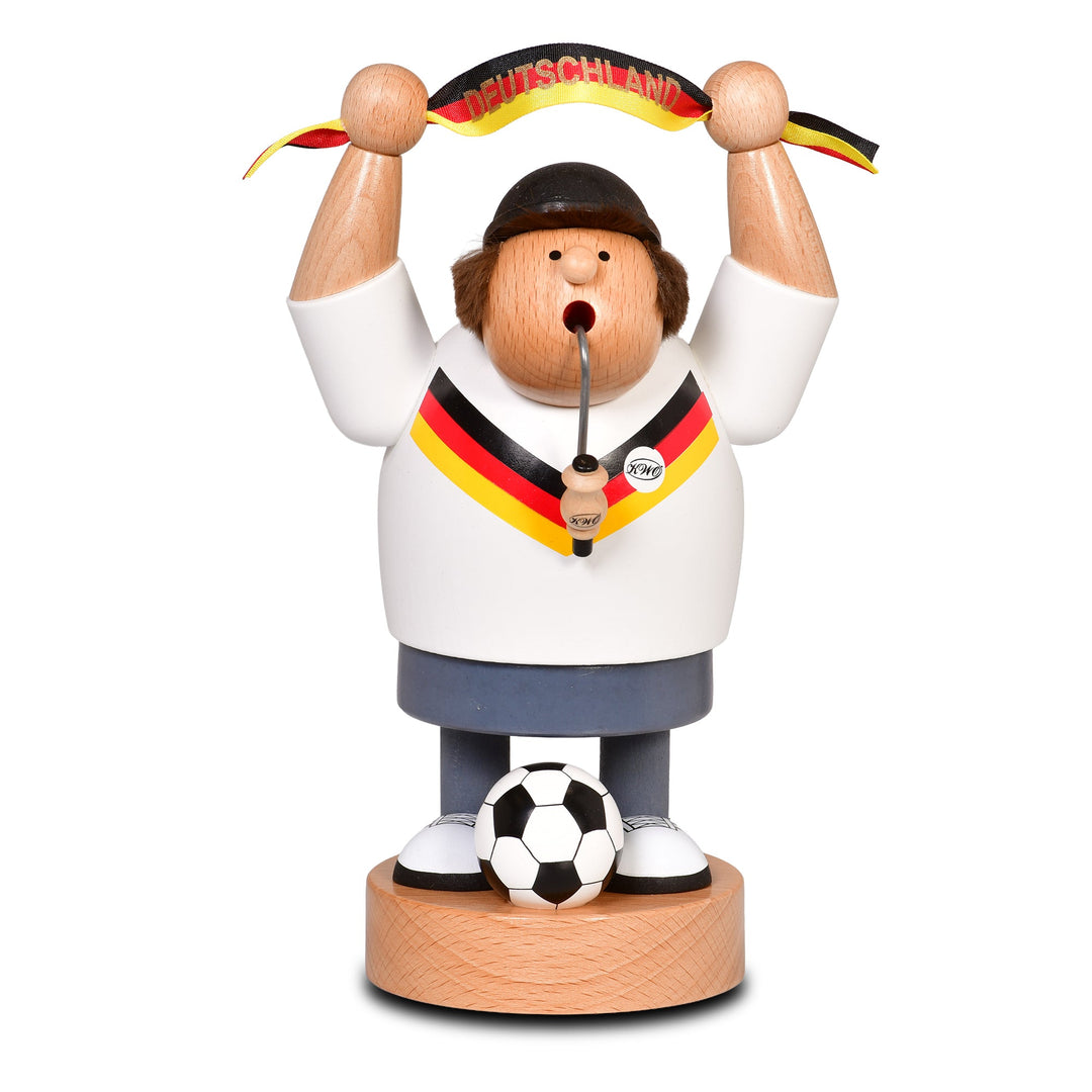 KWO-A21408 - KWO Holzfigur - Räuchermann Fußballfan, Holzkunst, 20cm - 2026