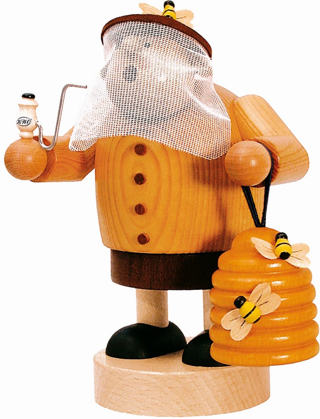 KWO - A21571 - KWO Holzfigur - Räuchermann Imker, Holzkunst, Höhe 19cm