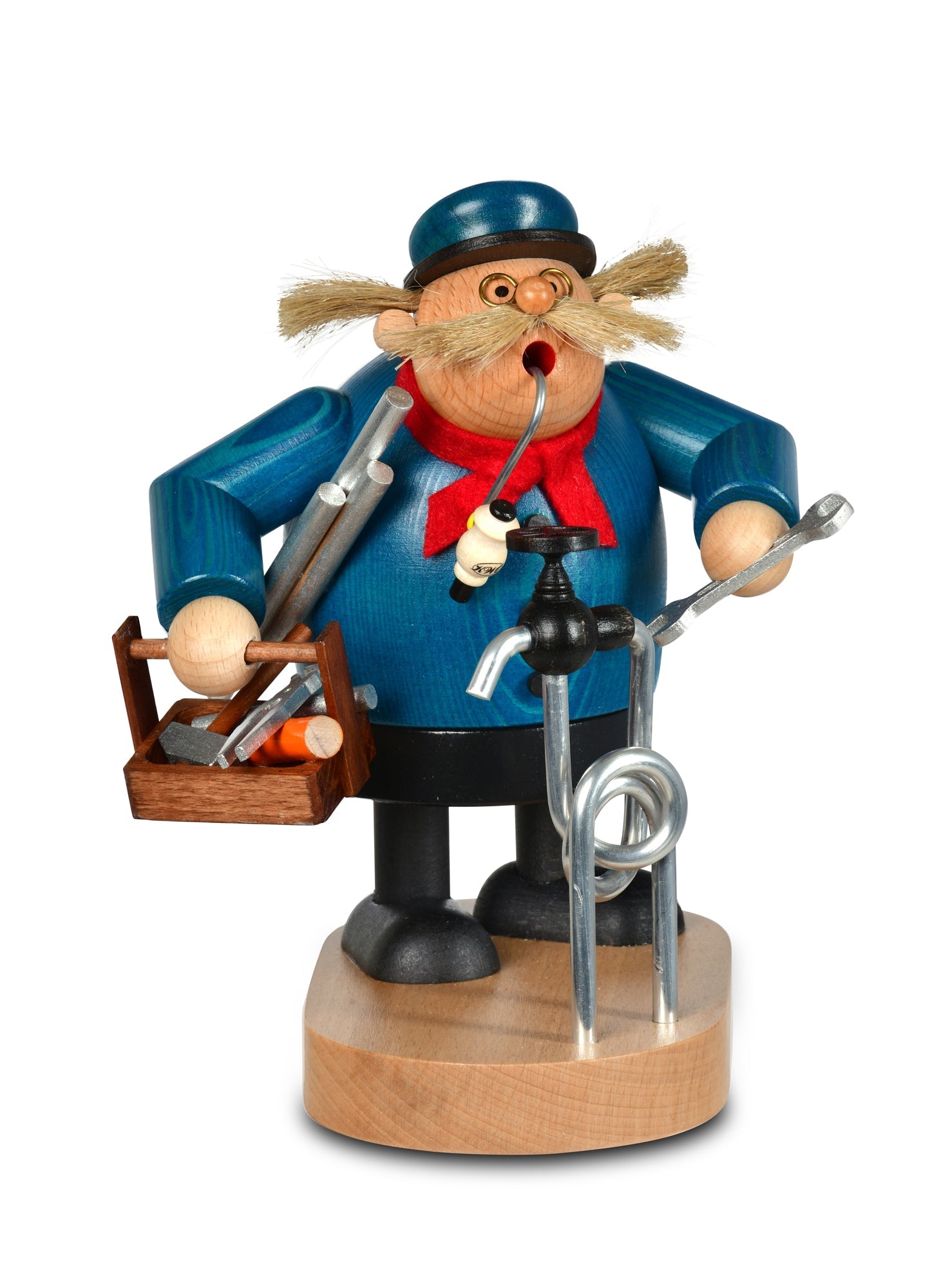 KWO - A21416 - KWO Holzfigur - Räuchermann Klempner, Holzkunst, 19cm - 2025