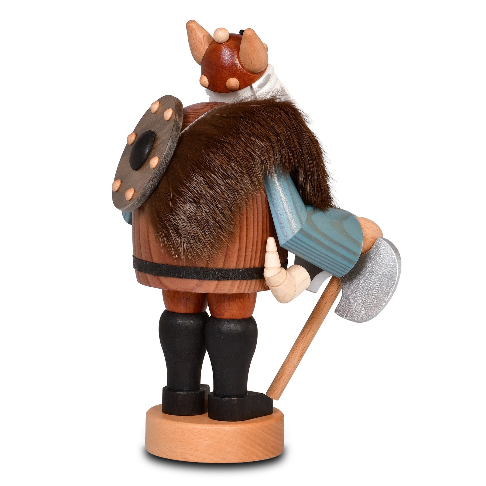 KWO-A21142 - KWO Holzfigur - Räuchermann Wikinger, Holzkunst, 18cm - 2026