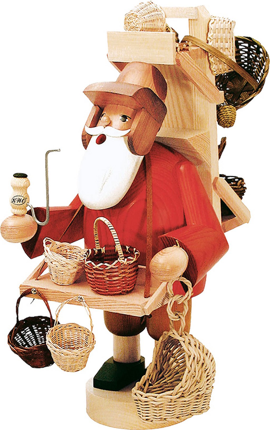 KWO - A21069 - KWO - Räuchermann Korbhändler, Holzkunst, Höhe 23cm
