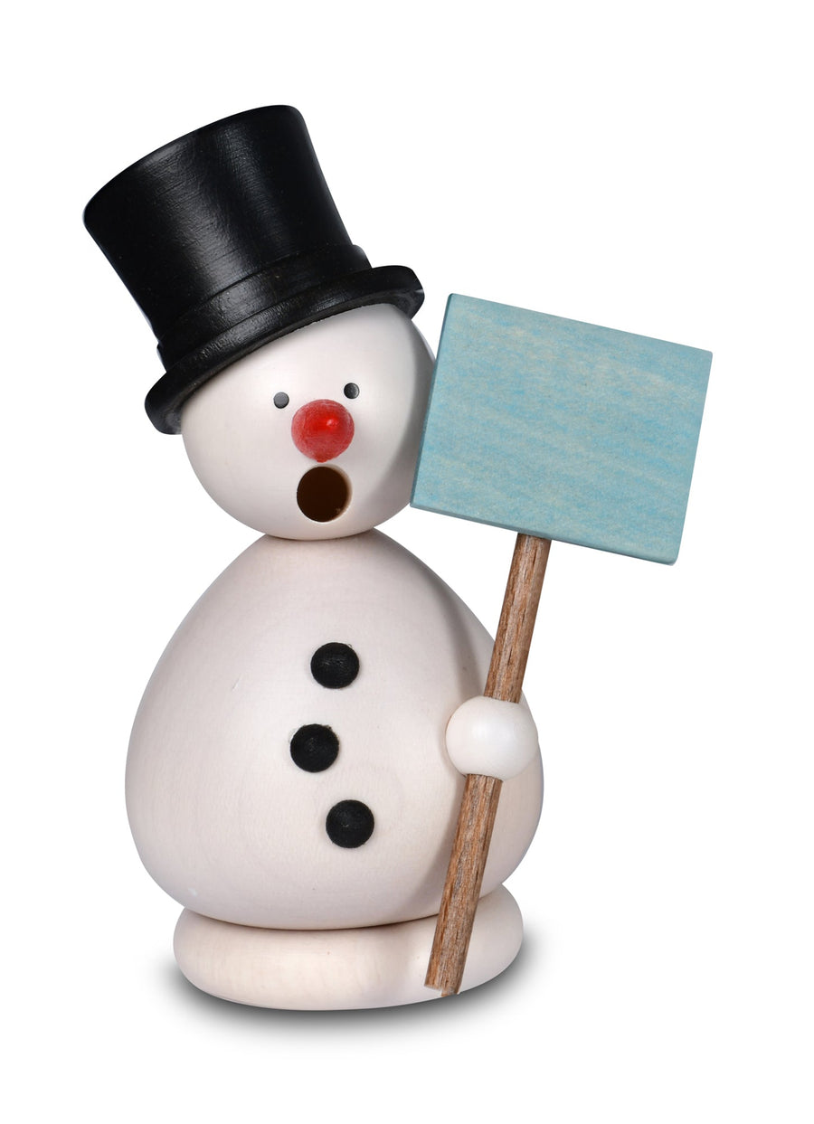 KWO - Räuchermann mini Schneemann Günther, weiss, Holzkunst, 15cm - 2025 KWO - A26310