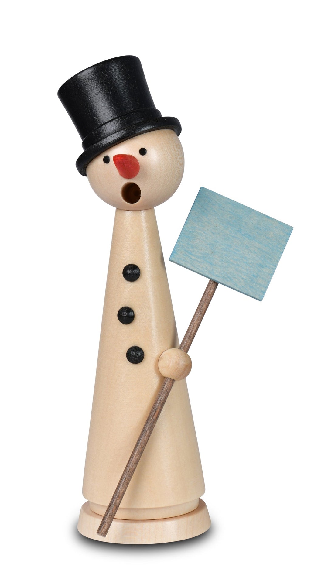 KWO - Räuchermann mini Schneemann Herbert, natur, Holzkunst, 15cm - 2025 KWO - 26301