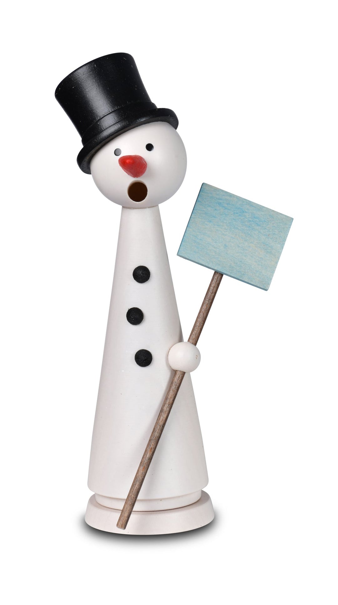 KWO - Räuchermann mini Schneemann Herbert, weiß, Holzkunst, 15cm - 2025 KWO - 26300