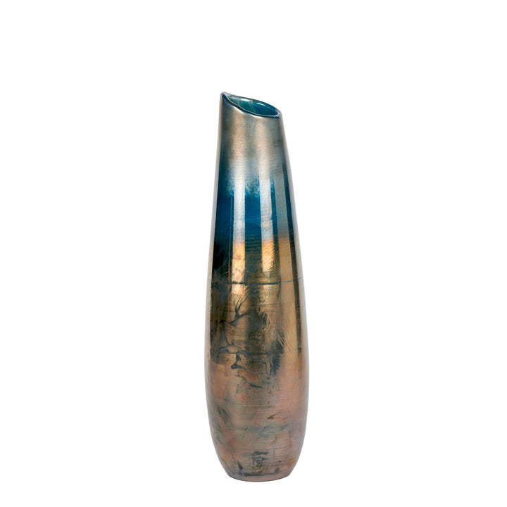 Lambert - Bartolommeo Vase metallic - blau, Glas, H 45,5 cm D 15 cm - große Vase - LAM - 17526