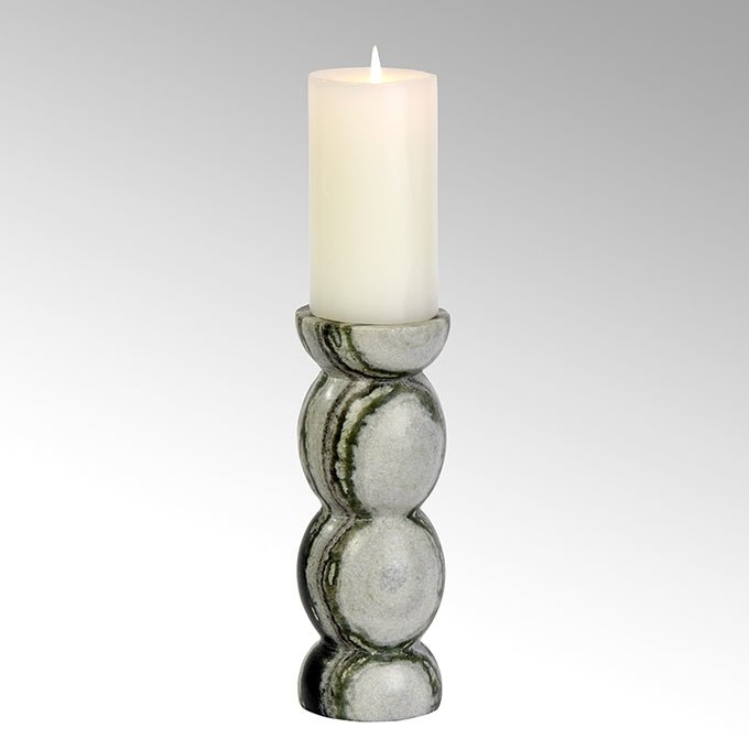 LAM-63269 - Lambert - Berubari Kerzenleuter, Marmor, grau - schwarz, H25cm, D10,5cm, ohne Kerze