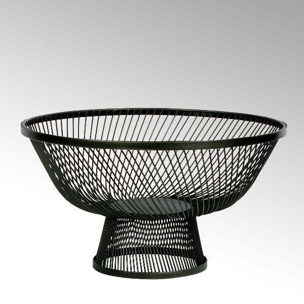 LAM - 41161 - Lambert - Cipolla Schale auf Fuss, Eisendraht anthrazit, Höhe 20 cm, D 36 cm
