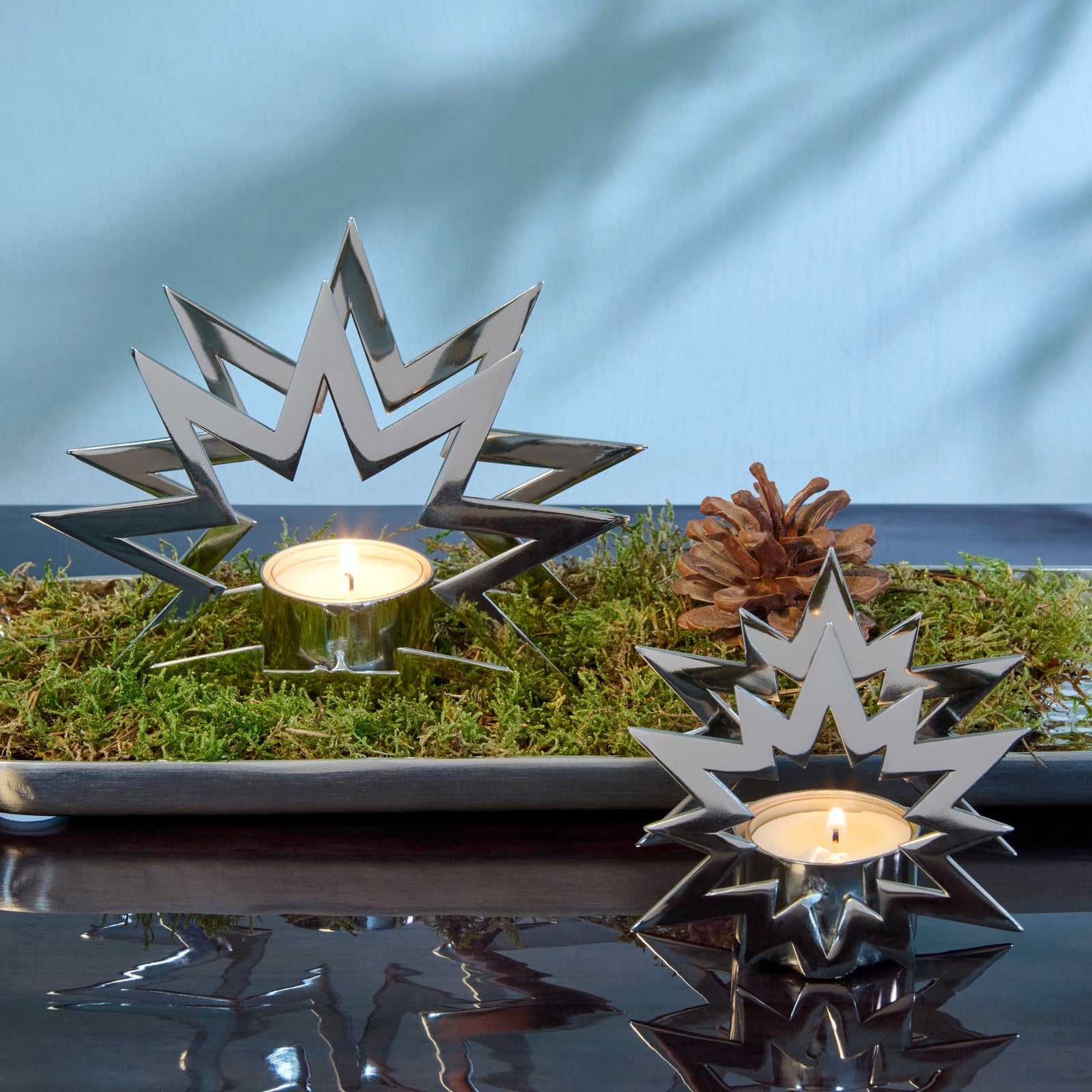 LAM - 46220 - Lambert - Nova Teelichthalter nickel glänzend, Edelstahl