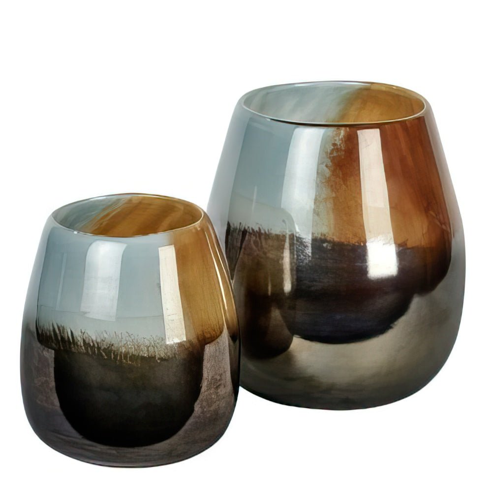 LAM - 17460 - Lambert - Quercia Glasvase multicolour stone, mundgeblasen, H18,5 D18cm (kleine Vase)