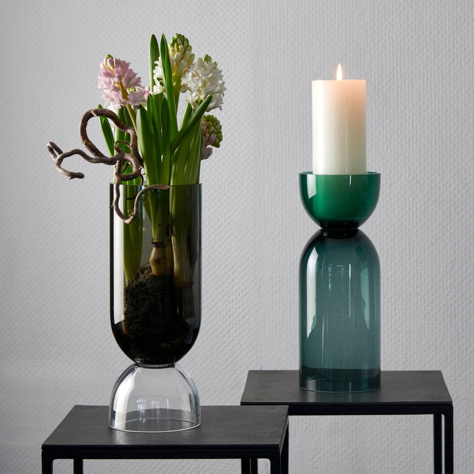 LAM - 17494 - Lambert - Vasari Vase grau/klar, Glas, H 32 cm D 12 cm