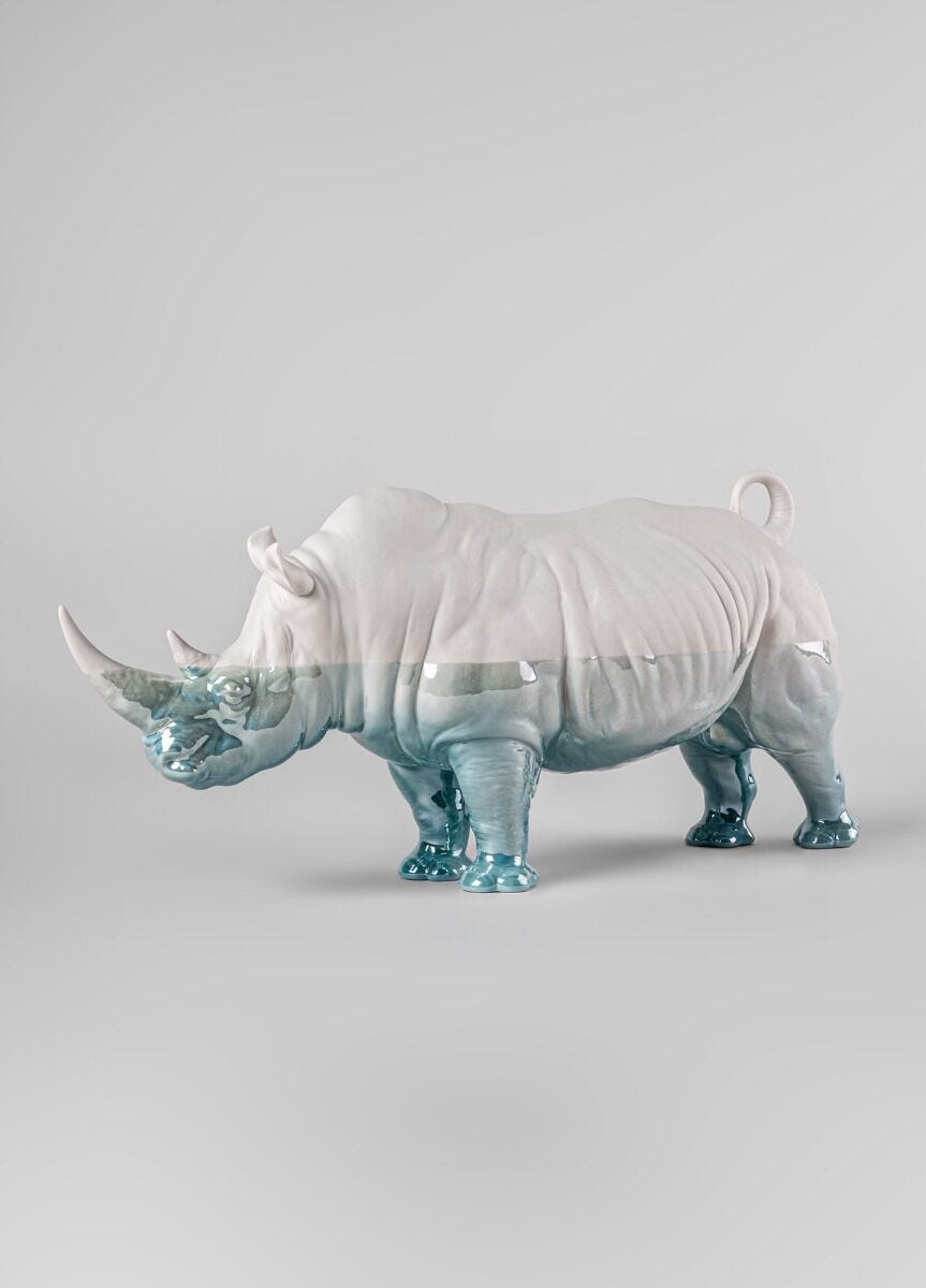 010 - 09739 - LLADRO® Rhino - Underwater - Skulptur, 22x45cm 01009739