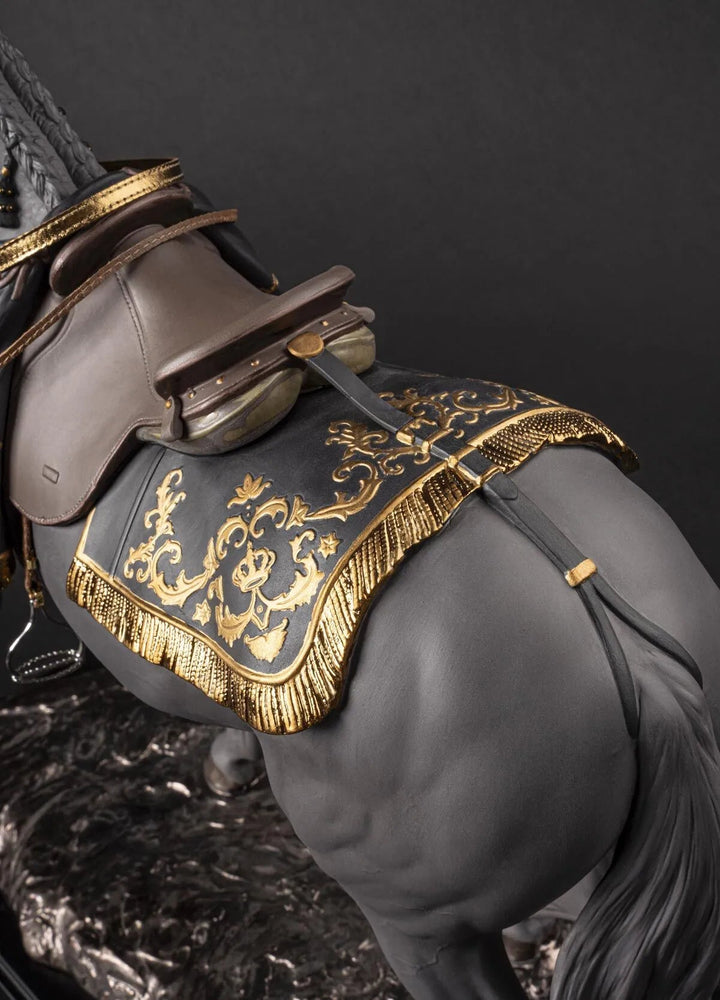 010 - 02041 - LLADRO® Spanisches Vollblut - Pferd Skulptur schwarz - limited, 44x50x20cm 01002041 - 2025