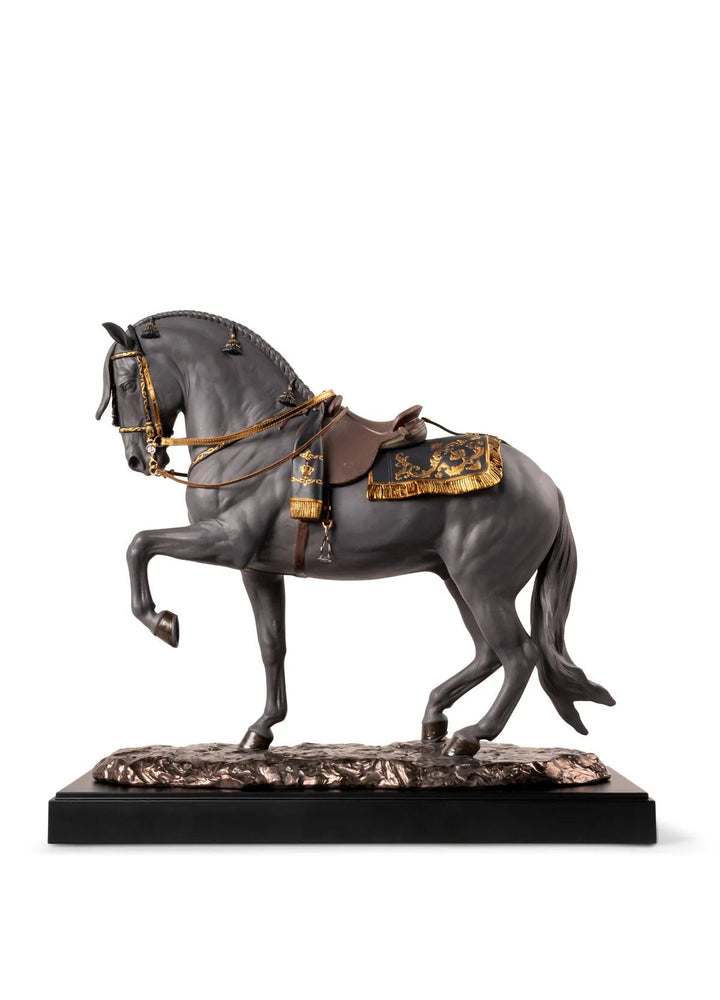 010 - 02041 - LLADRO® Spanisches Vollblut - Pferd Skulptur schwarz - limited, 44x50x20cm 01002041 - 2025