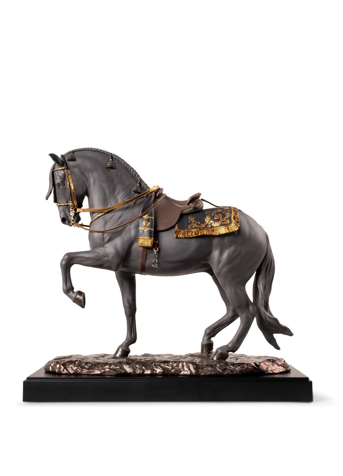 010 - 02041 - LLADRO® Spanisches Vollblut - Pferd Skulptur schwarz - limited, 44x50x20cm 01002041 - 2025