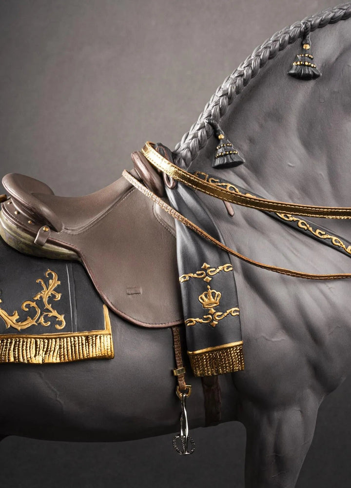 010 - 02041 - LLADRO® Spanisches Vollblut - Pferd Skulptur schwarz - limited, 44x50x20cm 01002041 - 2025