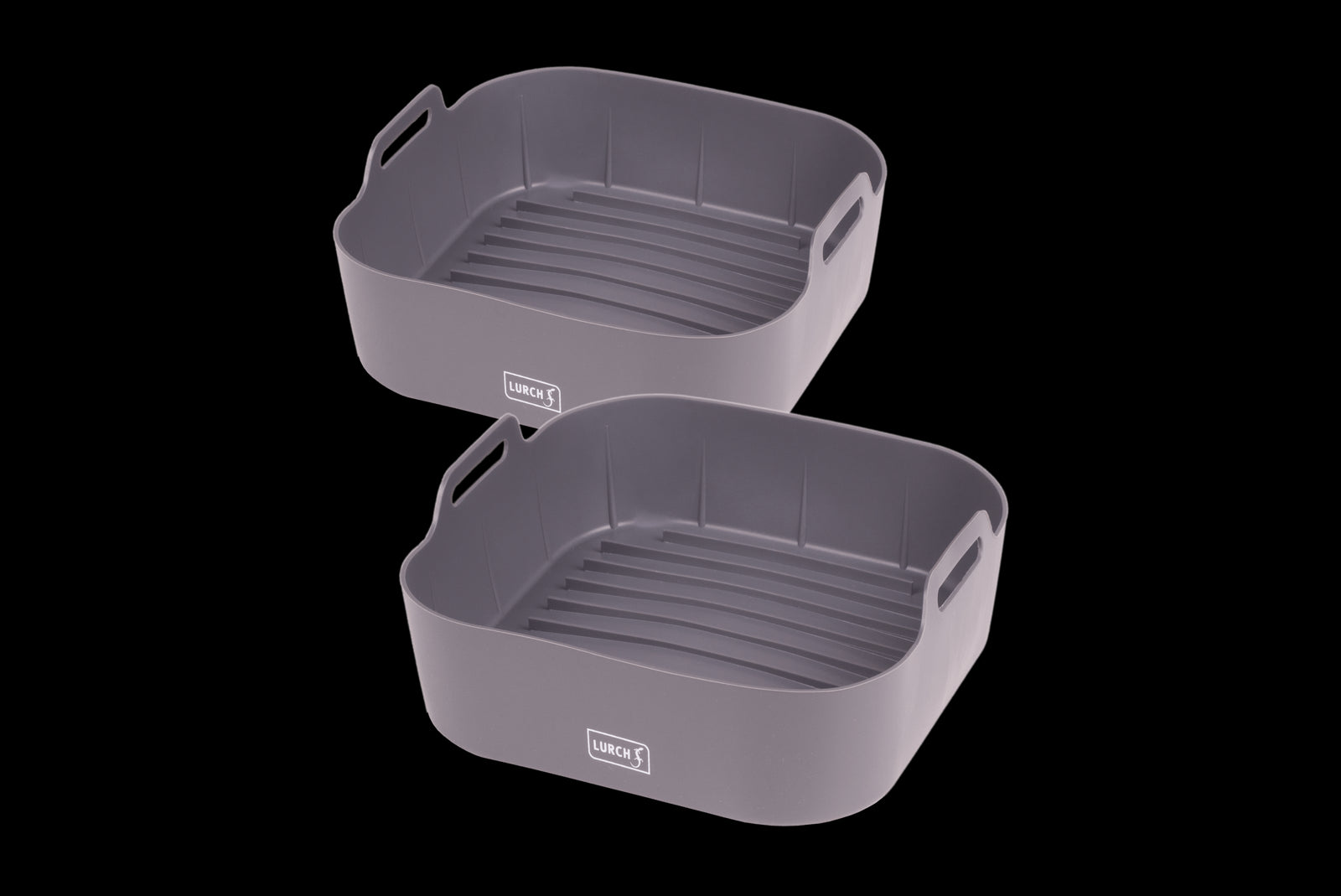 LUR - 00070205 - Lurch Heißluftfritteusen - Einsatz, 2er Set iron grey aus Silikon, 17 x 17 x 5,5cm "S"