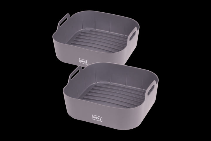 LUR - 00070205 - Lurch Heißluftfritteusen - Einsatz, 2er Set iron grey aus Silikon, 17 x 17 x 5,5cm "S"
