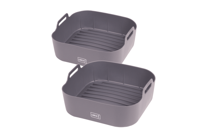 LUR - 00070205 - Lurch Heißluftfritteusen - Einsatz, 2er Set iron grey aus Silikon, 17 x 17 x 5,5cm "S"