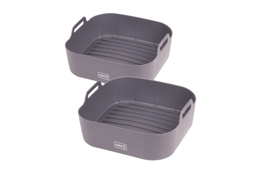 LUR - 00070205 - Lurch Heißluftfritteusen - Einsatz, 2er Set iron grey aus Silikon, 17 x 17 x 5,5cm "S"