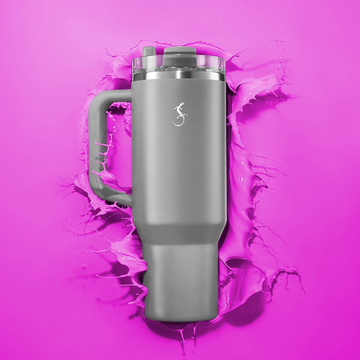 LUR - 00240878 - LURCH Isolierbecher Big Cup 1,2l mit ausfahrbarem Trinkhalm Jura Grey