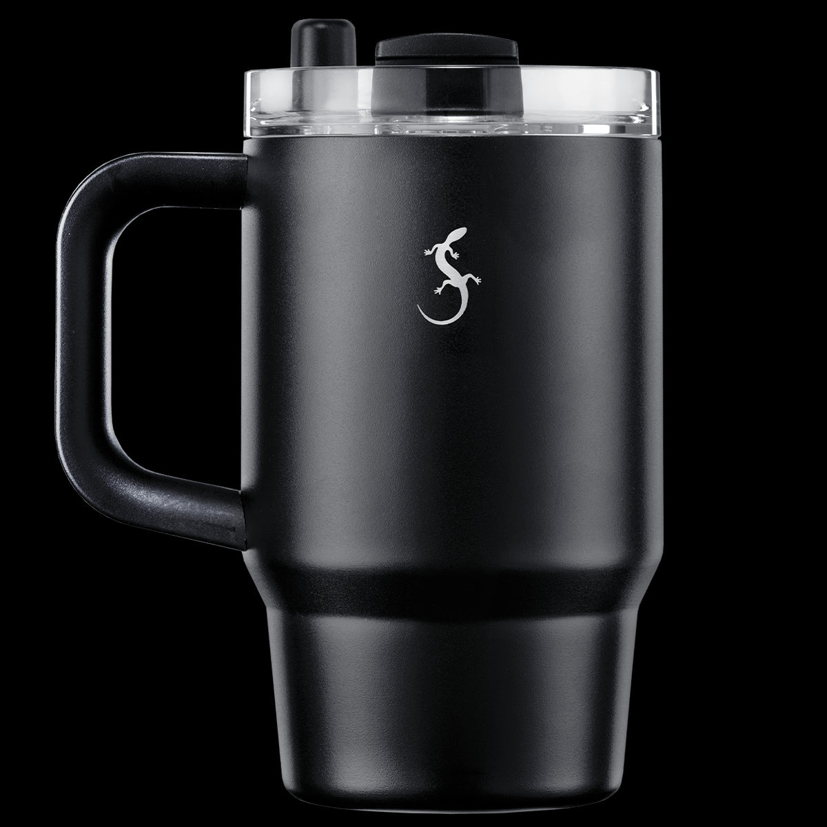 LUR - 00270977 - Lurch Isolierbecher Big Cup Mini 0,8l mit Trinkhalm und Pulverbeschichtung, Schwarz