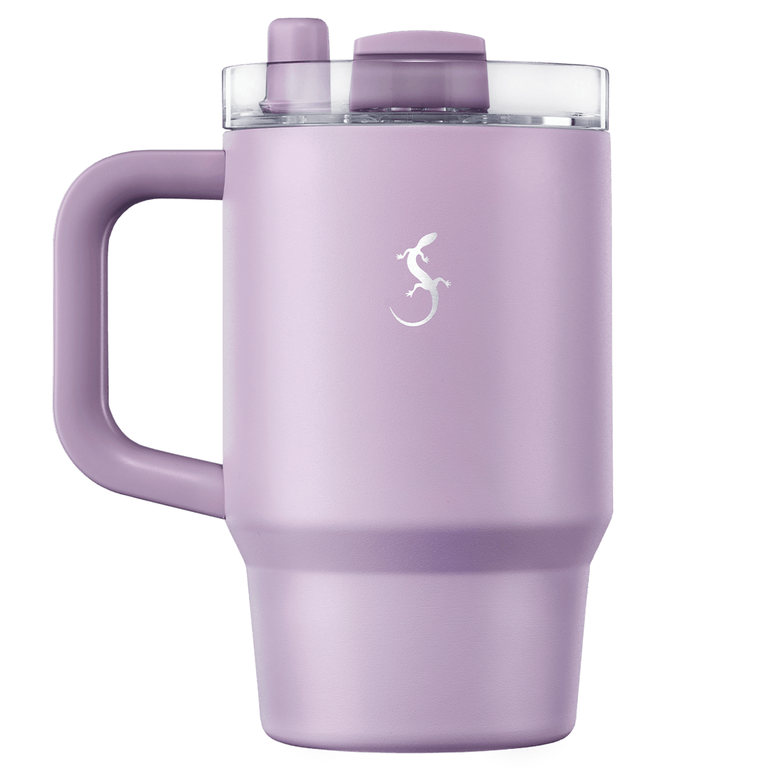 Lurch Insulation cup Big Cup Mini 0.8l with a drinking straw and powder coating, lilac
